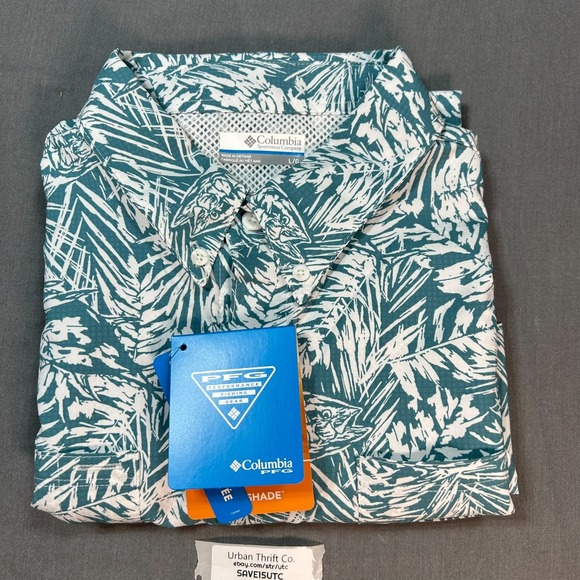 Columbia Sportswear Company Men Blue Floral Short Sleeve Button Up Shirt Sz XXL - Picture 12 of 12